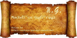 Machács Györgyi névjegykártya
